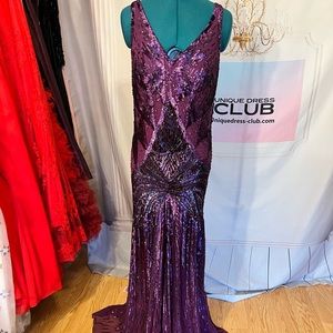 Purple Sequins Luxury Mermaid Dress-Prom Sparky Gown